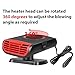 Car Heater, Car Defroster, 12V 150W Car Fans Portable Fast Heating Defrost Defogger, 2-in-1 Heating/Cooling Outlet Plug in Cigarette Lighter Automobile Windscreen Fan for All Cars
