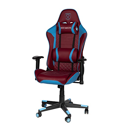 Image of FCSI West Ham United FC Sidekick Gaming Chair with Adjustable Height, Soft Padded Backrest and Cushions, Black, Games Room, Gamers Chair, Kids Chair, Office Chair, Football, Premier League