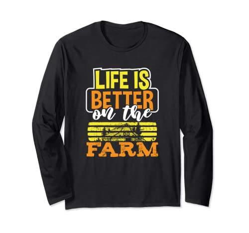 Funny Farmer Gift Rancher Farming Life is Better On The Farm Manga Larga