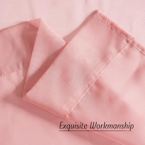 Image of NICETOWN Voile Sheer Baby Pink Curtains for Girls Room, Grommet Light Filtering Sheer Window Treatments Airy & Elegant for Nursery /Bedroom, 2 Panels, W54 x L84