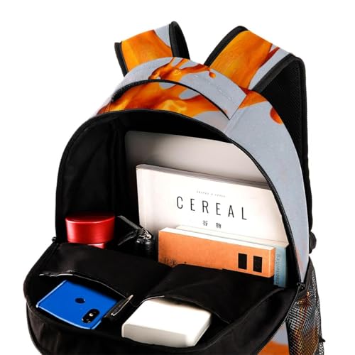 Pure Orange Color (2) Backpack for Boys & Girls with Adjustable Shoulder Straps, Carry Handle & Dual Drink Bottle Sleeves4