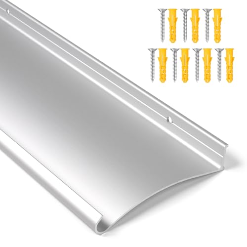 Orechic Heavy-Duty Aluminum Door Rain Drip Guard, 4″ Extra-Wide and Thickened Window Door Rain Deflector, Size 52″ Length, 4″ Wide, 0.8″Height (Silver)