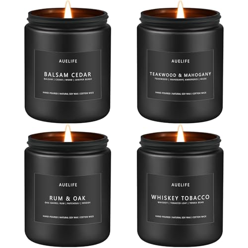 Winter Candle Gift Set for Men – 4 Pack Soy Candles...