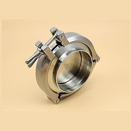 Stainless Steel Vacuum Clamps Hinge Wing-Nut Clamps Pipe Fitting Triclamp Chain Tri clamp Type with Centering Bracket & O-Ring - (Color: Silver, Size: KF63)