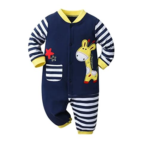 Derouetkia Baby Jumpsuit with Giraffe Pattern Cover