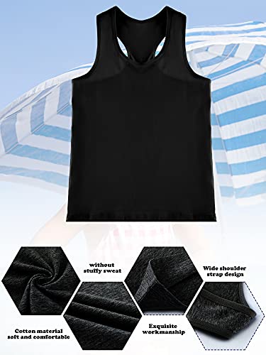 Image of SATINIOR 4 Pieces Girls Dance Tank Tops Racerback Crop Tops Sleeveless Dance Clothes for Girls Gymnastics
