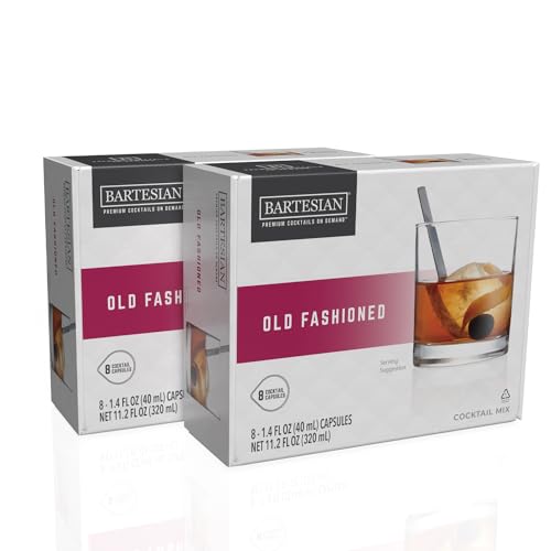 Bartesian 16-Pack Old Fashioned Mixer Capsules for Cocktail Machine – Home Bar Mixology Cocktails Mix Pod Capsule Set To Use With the Bartesian Cocktail Drink Maker Machine