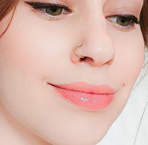 16g 14k Gold Filled Ring Septum Helix Cartilage Rook Daith Tragus Piercing Nose Smooth Hoop Body Jewelry - Image 2