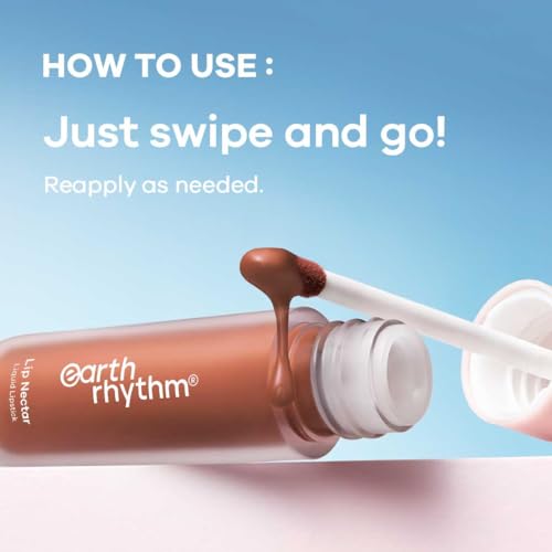 Image of Earth Rhythm Lip Nectar Matte Liquid Lipstick, Weightless, Never Drying, No Mineral Oil 5g - Caramel