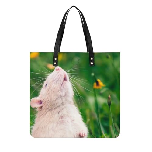 Tote bag hamster pour femmes : sac à bandoulière en tissu pour les cours et escapades