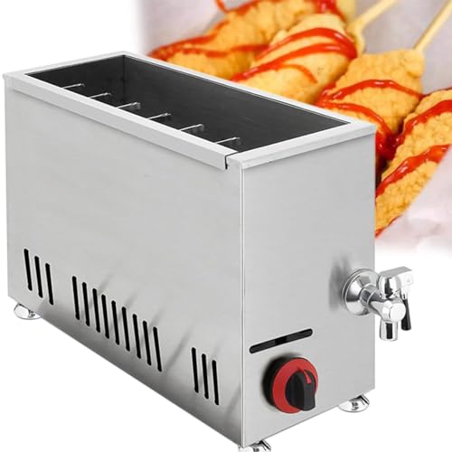 Freidora comercial para perros calientes de queso, freidora de gas LPG de gran capacidad de 21 L para aperitivos y perros de maíz