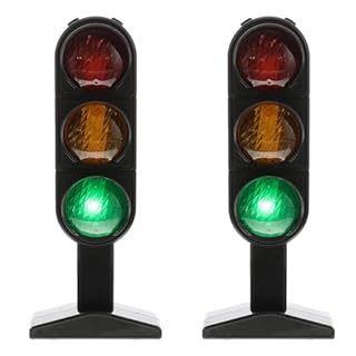 STOBOK Kids Traffic Light Signs Toy: 2PCS small Road Light Safety Traffic Maker Crosswalk Signal Model Stop Sign Lamp Playset for Toddler Child Early Educational Toy