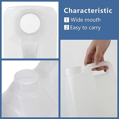 image for BPFY 6 Pack 64 oz Clear Plastic Jugs with Lids, Water Jug Storage Cont
