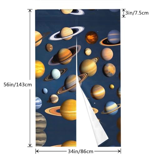 Rideaux occultants système solaire pour porte chambre d'enfant BROLEO motif espace ludique