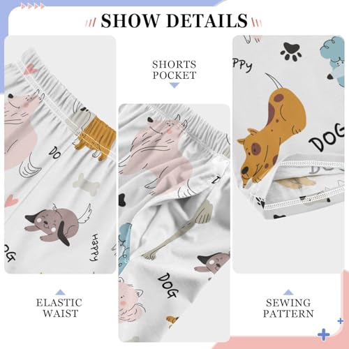 CaTaKu Boys Dog Cute Puppies Paws Pants for Boys Girls Wide Leg Sweatpants Kids Long Bottoms with Pockets Size 6-14Y4