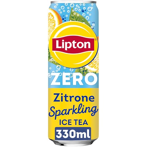LIPTON ICE TEA Sparkling Lemon Zero, Kohlensäurehaltiger Eistee mit Zitronen Geschmack ohne Zucker, EINWEG Dosen (24 x 0.33 l) (Verpackungsdesign kann abweichen) 2