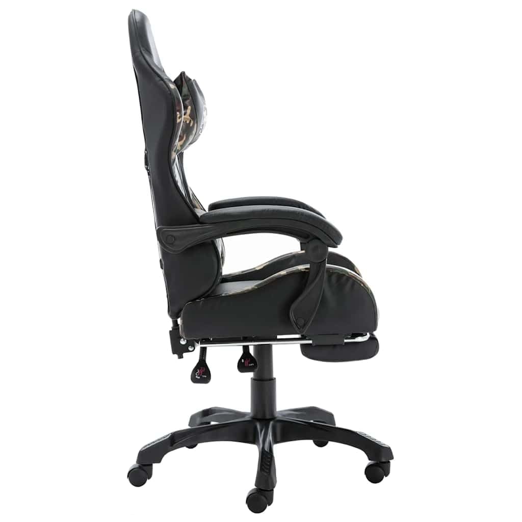 Sedia per videogiochi Poggiapiedi Nero/Camouflage Similpelle Sedia da ufficio Sedia ergonomica per camera da letto, casa