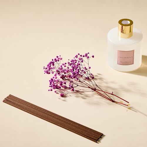 Image of COCORRINA Reed Diffuser - Cherry Blossom 17 Fl.oz Reed Diffuser with 8 Sticks Scented Diffuser with Preserved Flowers for Bathroom Home Decor