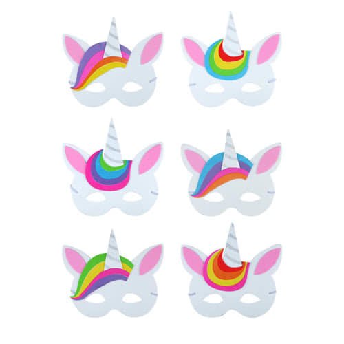 HENBRANDT Assorted Unicorn Foam Masks - Pack of 6