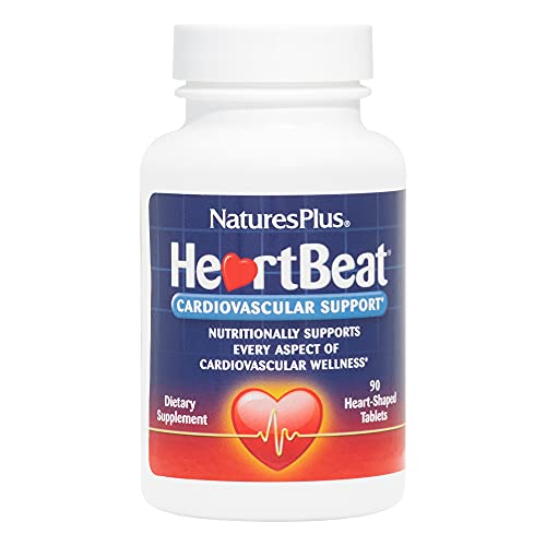 NaturesPlus Heartbeat - 90 Vegan Tablets - Cardiovascular Support Supplement with Vitamins, Minerals & Herbs, Promotes Healthy Blood Pressure & Heart - Vegetarian, Gluten-Free - 30 Servings