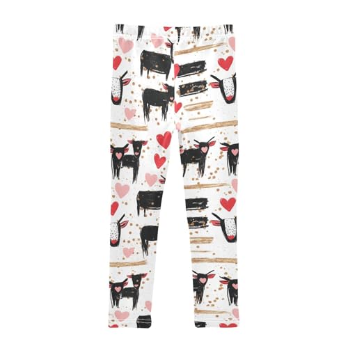 Hearts Cow Polka Dot Girls Casual Leggings for Kids Printed Long Pant Bottoms Stretch and Soft2