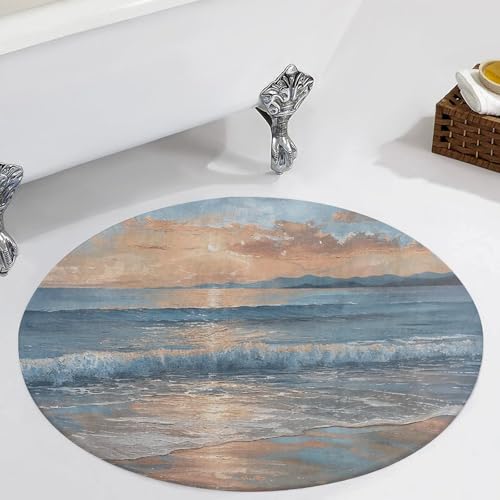 Alfombra pequeña lavable con estampado de agua para cocina y baño 6