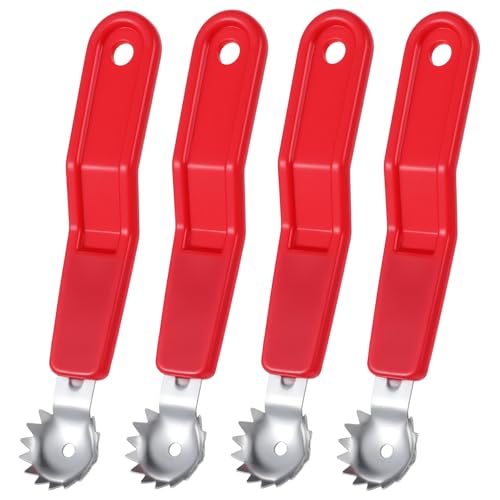 4 Pcs Strawberry Huller, Strawberry Tomato Corer Tool Set, Stainless Steel Strawberrys Stem Remover, Efficient Fruit Corer Tool for Kitchen for Tomato Preparation