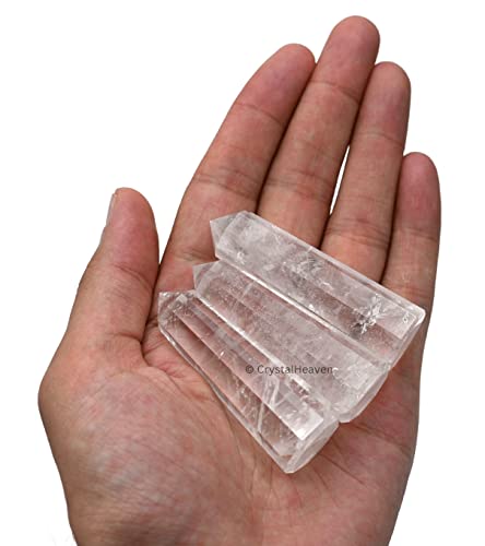 Image of Crystal Heaven Shiv Shakti Pair Clear Quartz Rose Quartz Crystal Tower Obelisk Point For Chakra, Healing & Balancing-Aaa Grade Certified Gemstone Agate For Reiki Meditation Yoga Spiritual (2-3 Inches)