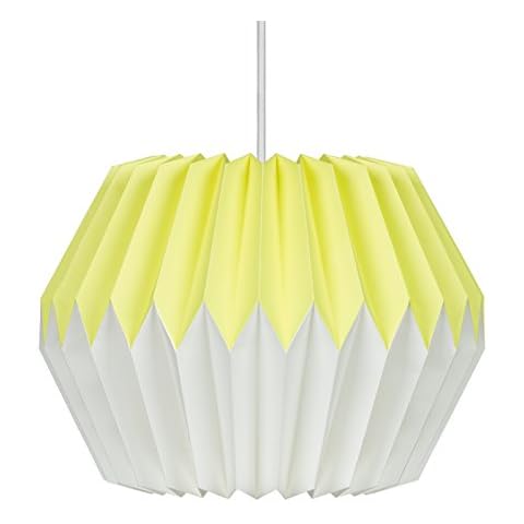 Wild Wood Paper Lampshade, Lemon Yellow Cover