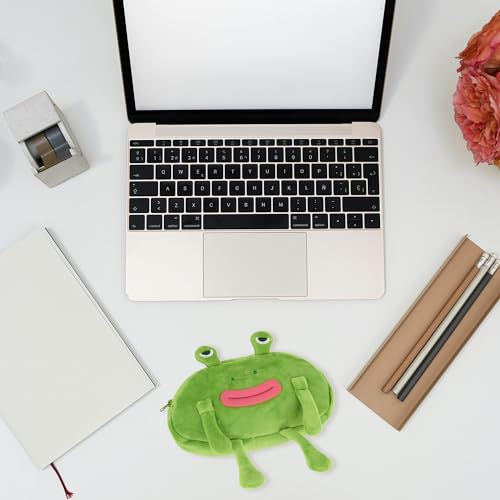 Image of Minache Plush Animal Stationery Pouch Women Cute Dog /Dinosaur Plush Pencil Case Ladies Cosmetic Bag (8234+Frog), bd-06484AD
