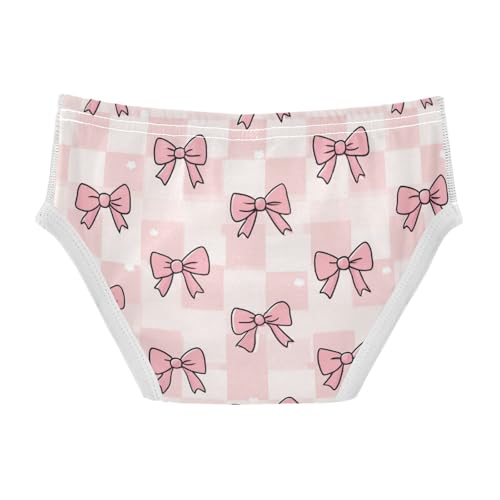 Wusikd Cute Pink Bows Checkered Boys' Underwear Cotton Boys Briefs Soft Toddler Underwear 2T2