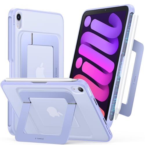 Image of TORRAS Ostand K1 Guardian for iPad mini 7 A17 Pro Case, iPad mini 6 Case with Pencil Holder, Ultra Stable Stand, Multiple Adjustable Viewing Angles, Slim Protective Kickstand, iPad mini Case, Purple