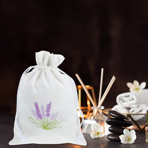 Bolsitas aromáticas de lino con lavanda blancas, 10 piezas miniatura 4