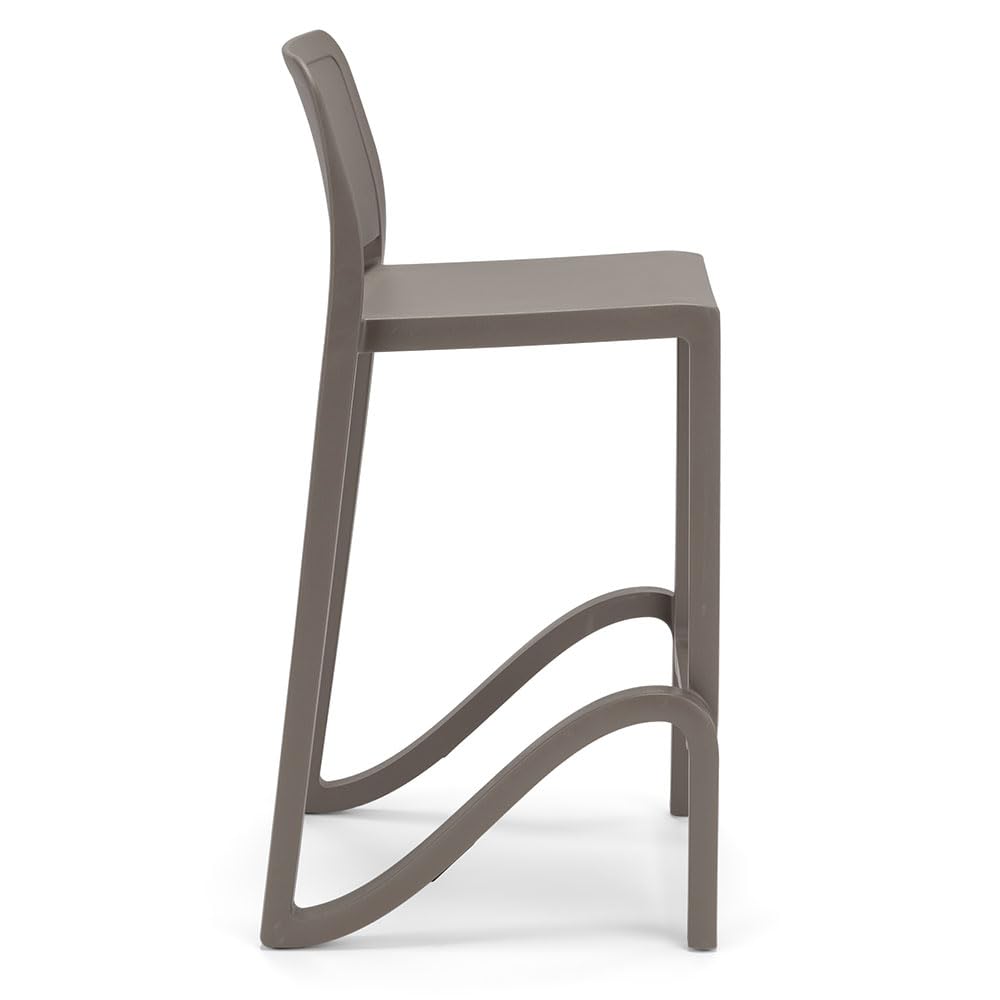 REDÒKASA Sgabello in polipropilene GIANO altezza seduta 65cm, impilabile, idrorepellente, resistente ai raggi UV, design moderno e innovativo, ideale per la cucina, la veranda o giardino (2, Tortora)