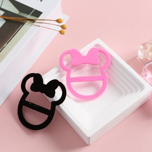 2PC T Shirt Ties Clips for Women Velvet Mouse Scarf Ring Tee Shirt Slide Buckle Trip Accessories4