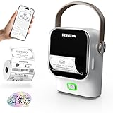 Rongta Label Maker Machine with Tape, Thermal Label Printer Easy Use for Office, Home, Business, 2 Inch Portable Bluetooth Label Maker with 2'' x1.18'' Labels, R22 (White)