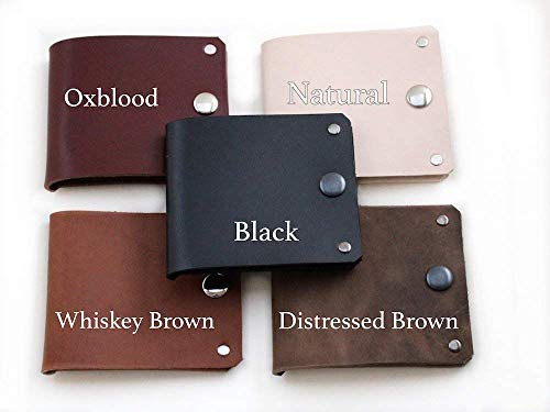 Men's Genuine Leather Slim Wallet with Snap Can Be Personalized4