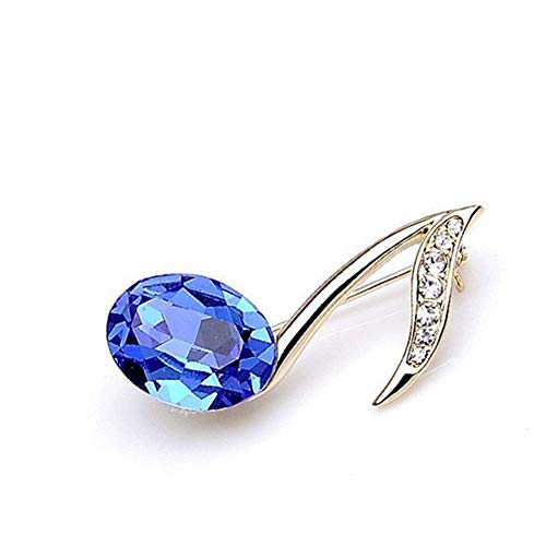 JER Creativa de la Nota Musical en Forma de Broche de la aleación del Rhinestone símbolo de música Broche Azul