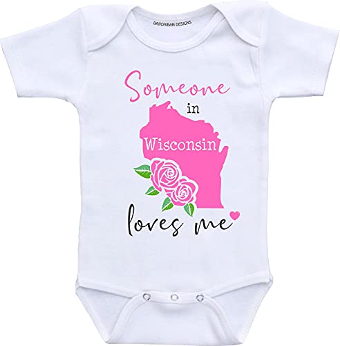 Someone in Wisconsin loves me baby gifts Customizable