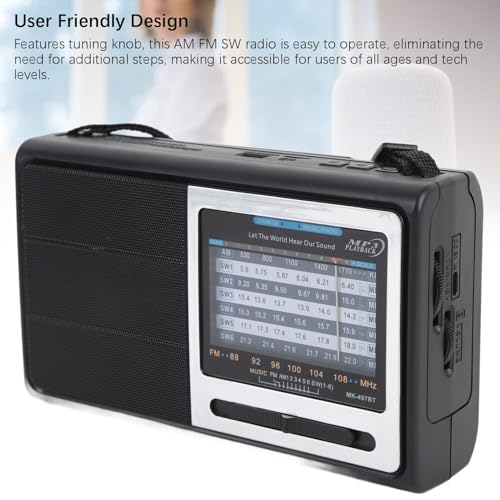 Radio portátil AM FM SW con Bluetooth y batería recargable miniatura 2