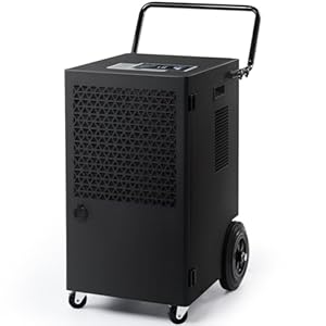 Kalopsia Industrieller Elektrischer Bautrockner Luftentfeuchter: 70L/Tag für 200㎡ Räume Kompressor Entfeuchter 5.5L Tank Intelligente Raumentfeuchter für Keller/Wohnung/Bad/Garage/B...