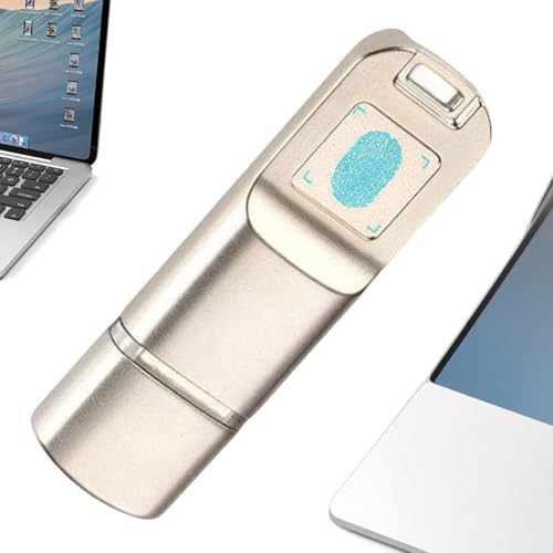 Fingerprint encrypted USB Flash Drive USB Stick, Password protection Usb Sticks for Data Storage Type-C Jump Drive, Up to 10 Fingerprint ID 32GB