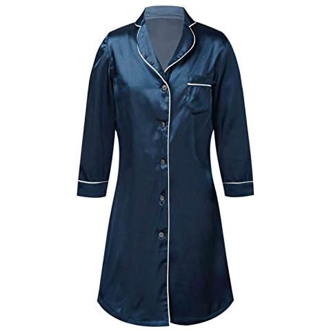 CHICTRY Kids Navy Blue Satin Nightdress Cover