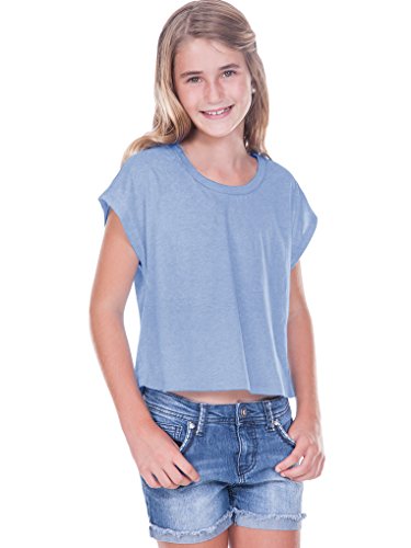 Kavio! Big Girls 7-16 Jersey Boxy Crop Tee Azure Xl #TOP26