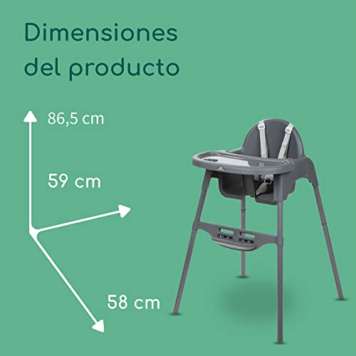 Miniatura 8 de Bebeconfort Meely Trona Bebe Para Niños De 6 Meses A 3 Años, Se Transforma En Silla, Con Bandeja Regulable Y Reposapiés, Fácil De Limpiar Y Mover, Color Gris Oscuro