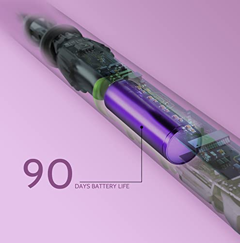 M-Teeth Sonic Electric Toothbrush For Adults, X5 Series With 90 Days Battery Life, Rechargeable Battery, 3 Modes, 3 Brush Heads, Smart Timer, Dentist Recommended, Water Resistant, Purple #TOP1