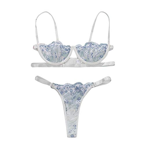 Sexe et sensualité : ensemble chemise de nuit brodée et dentelle transparente