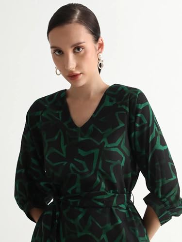 Image of RAREISM A-LINE Geometric Print MIDI Dress