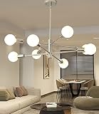 Ridiss Modern Sputnik Chandelier Mid Century 8-Light Ceiling Light Industrial E26 Pendant Lighting C