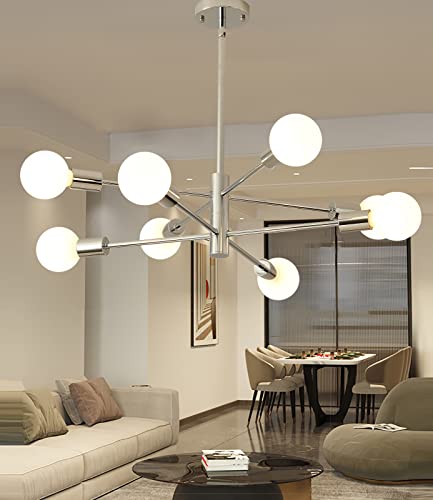 Ridiss Modern Sputnik Chandelier Mid Century 8-Light Ceiling Light Industrial E26 Pendant Lighting Chandeliers For Bedroom,Dining Room,Kitchen,Office #TOP2